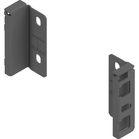 Uchwyt drewnianej ścianki tylnej MERIVOBOX, wys. M (108 mm), prawy+lewy