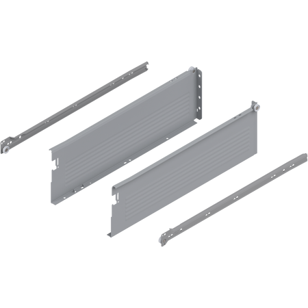 METABOX bok H (150 mm), Częściowy wysuw, 25 kg, dł.=500 mm, wersja na wcisk, lewy/prawy