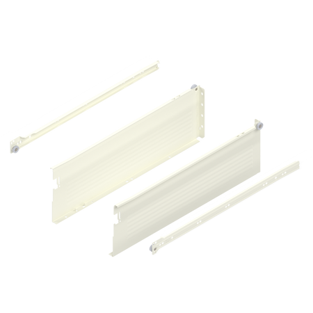 METABOX bok H (150 mm), Częściowy wysuw, 25 kg, dł.=500 mm, wersja na wcisk, lewy/prawy