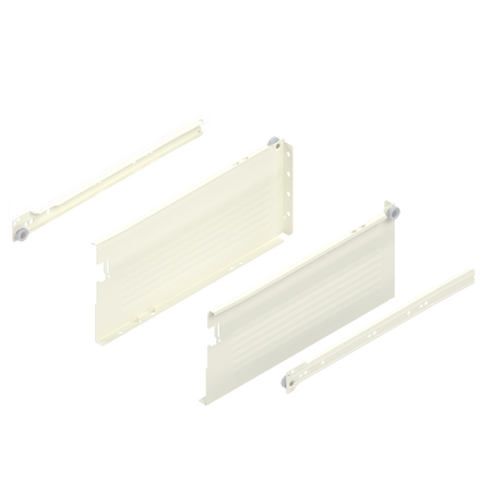 METABOX bok H (150 mm), Częściowy wysuw, 25 kg, dł.=350 mm, wersja na wcisk, lewy/prawy