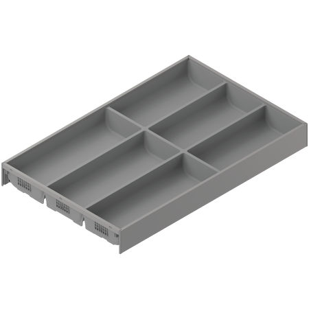 AMBIA-LINE wkład na sztućce do szuflady standardowej, do MERIVOBOX, tworzywo sztuczne/stal, 6 przegródka na sztućce, dł.=500 mm, szerokość=300 mm