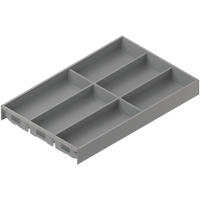 AMBIA-LINE  wkład na sztućce do szuflady standardowej, do MERIVOBOX, tworzywo sztuczne/stal, 6 przegródka na sztućce, dł.=500 mm, szerokość=300 mm