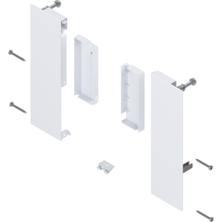 Mocowanie frontu MERIVOBOX , Wysokość E, do szuflady wewnętrznej z relingiem, lewe/prawe