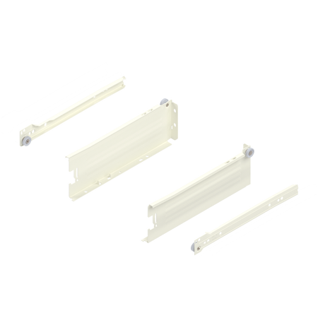 METABOX bok M (86 mm), Częściowy wysuw, 25 kg, dł.=270 mm, wersja na wcisk, lewy/prawy