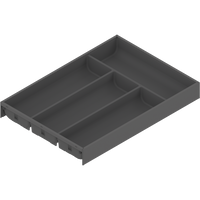 AMBIA-LINE  wkład na sztućce do szuflady standardowej, do LEGRABOX/MERIVOBOX, tworzywo sztuczne/stal, 4 przegródka na sztućce, dł.=450 mm, szerokość=300 mm