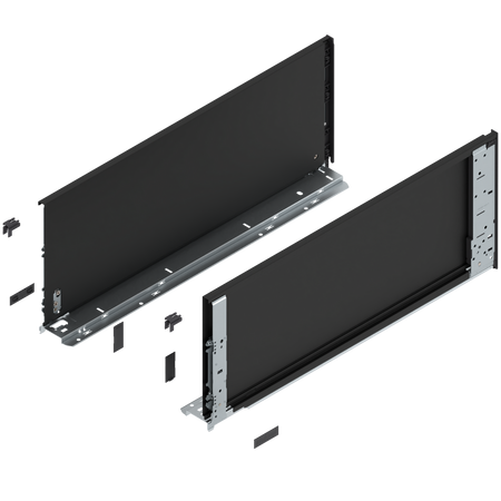 Bok szuflady LEGRABOX (za korpusem), wysokość F (241 mm), dł.=600 mm, lewy/prawy, do LEGRABOX pure