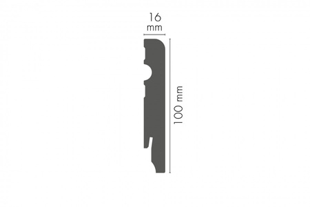 Listwa MDF przyp. LP 100x16mm gr. 16mm Cezar Czarny RAL9005 Matowe 2,20m