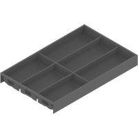 AMBIA-LINE  wkład na sztućce do szuflady standardowej, do LEGRABOX/MERIVOBOX, tworzywo sztuczne/stal, 6 przegródka na sztućce, dł.=500 mm, szerokość=300 mm