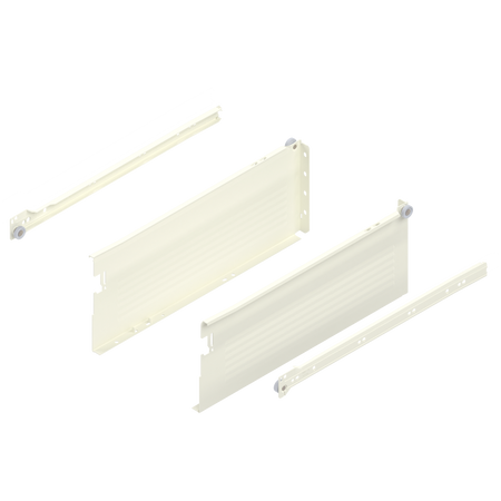 METABOX bok H (150 mm), Częściowy wysuw, 25 kg, dł.=400 mm, wersja na wcisk, lewy/prawy