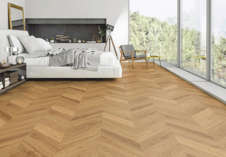 Podłoga drewniana Ter Hurne jodełka Dąb Sablon gr.14mm