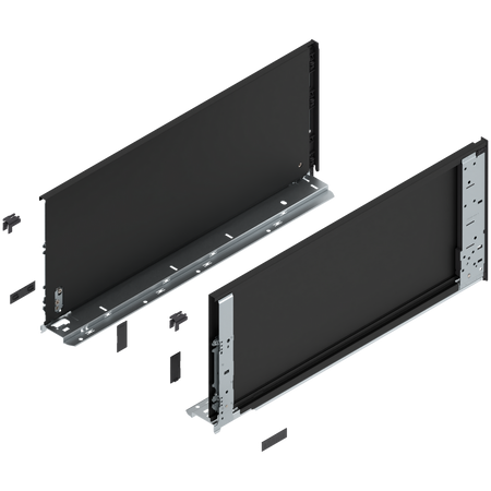 Bok szuflady LEGRABOX (za korpusem), wysokość F (241 mm), dł.=550 mm, lewy/prawy, do LEGRABOX pure