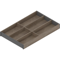 AMBIA-LINE  wkład na sztućce do szuflady standardowej, do LEGRABOX/MERIVOBOX, w opcji drewnopodobnej, 6 przegródka na sztućce, dł.=500 mm, szerokość=300 mm