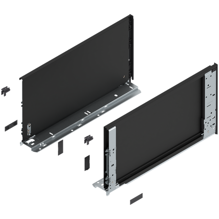 Bok szuflady LEGRABOX (za korpusem), wysokość F (241 mm), dł.=450 mm, lewy/prawy, do LEGRABOX pure