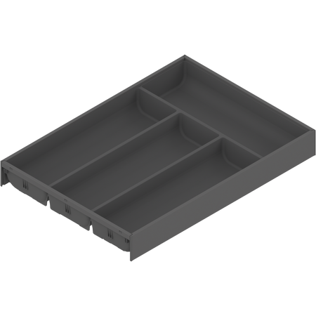 AMBIA-LINE  wkład na sztućce do szuflady standardowej, do LEGRABOX/MERIVOBOX, tworzywo sztuczne/stal, 4 przegródka na sztućce, dł.=450 mm, szerokość=300 mm