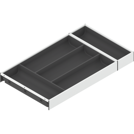 AMBIA-LINE wkład na sztućce do szuflady standardowej, do LEGRABOX/MERIVOBOX, tworzywo sztuczne/stal, 5 przegródka na sztućce, dł.=550 mm, szerokość=300 mm