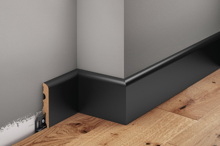 Listwa MDF przyp. LP 80x13mm gr. 13mm Cezar Czarny RAL9005 Matowe 2,20m