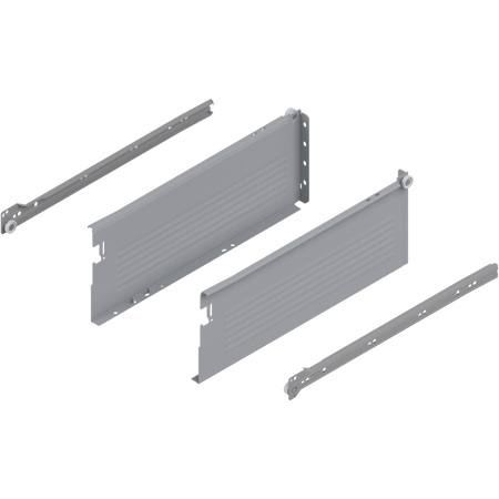 METABOX bok H (150 mm), Częściowy wysuw, 25 kg, dł.=400 mm, wersja na wcisk, lewy/prawy