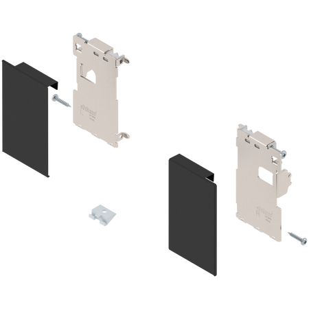 Mocowanie frontu LEGRABOX , zamontowany na wkręt do listwy dystansowej, do szuflady wewnętrznej, lewe/prawe, do LEGRABOX pure
