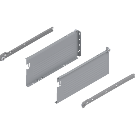 METABOX bok H (150 mm), Częściowy wysuw, 25 kg, dł.=350 mm, wersja na wcisk, lewy/prawy