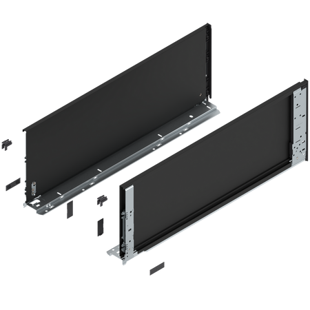 Bok szuflady LEGRABOX (za korpusem), wysokość F (241 mm), dł.=650 mm, lewy/prawy, do LEGRABOX pure