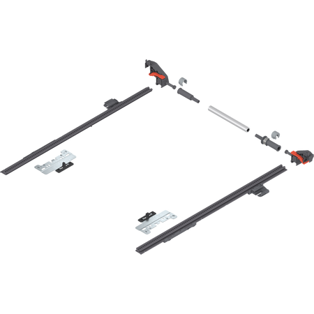 MERIVOBOX Stabilizacja boczna, dł.=400 mm, KB=1400 mm, pełen wysuw, do przycięcia