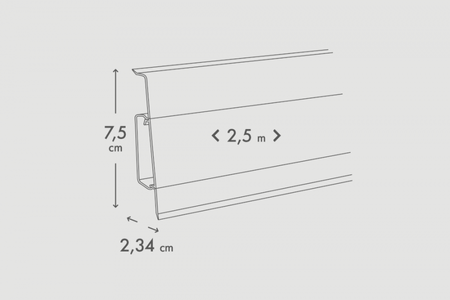 Zaślepki para do listwy przypodłogowej Hi Line 23,4x75mm 1kpl=2szt(L+P) Cezar RockyKanada Matowe