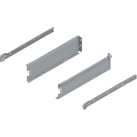 METABOX bok M (86 mm), Częściowy wysuw, 25 kg, dł.=350 mm, wersja na wcisk, lewy/prawy
