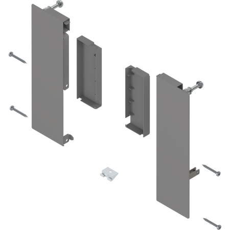 Mocowanie frontu MERIVOBOX , Wysokość E, do szuflady wewnętrznej z relingiem, lewe/prawe