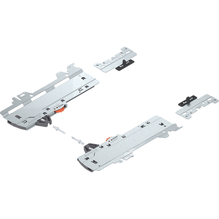 zestaw (Jednostka TIP-ON BLUMOTION + Zabierak + Adapter), do MERIVOBOX, Typ L3, dł. NL=350-600 mm, Całkowita waga szuflady=15-40 kg, prawy+lewy