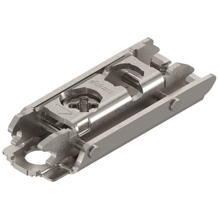 CLIP prowadnik, prosty, 0 mm, Stal, na wkręty do płyty wiórowej, RW: mimośród