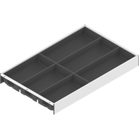 AMBIA-LINE  wkład na sztućce do szuflady standardowej, do LEGRABOX/MERIVOBOX, tworzywo sztuczne/stal, 6 przegródka na sztućce, dł.=500 mm, szerokość=300 mm