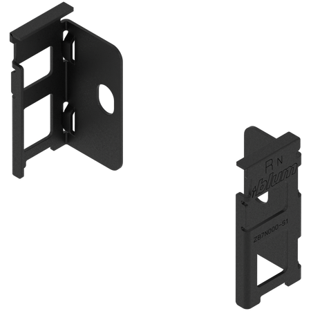 Uchwyt drewnianej ścianki tylnej LEGRABOX, wys. N (80 mm), prawy+lewy