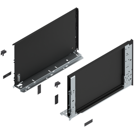 Bok szuflady LEGRABOX (za korpusem), wysokość F (241 mm), dł.=400 mm, lewy/prawy, do LEGRABOX pure
