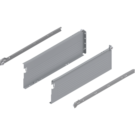 METABOX bok H (150 mm), Częściowy wysuw, 25 kg, dł.=450 mm, wersja na wcisk, lewy/prawy