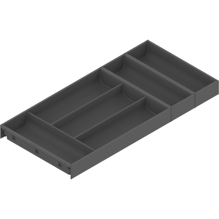 AMBIA-LINE  wkład na sztućce do szuflady standardowej, do LEGRABOX/MERIVOBOX, tworzywo sztuczne/stal, 6 przegródka na sztućce, dł.=650 mm, szerokość=300 mm