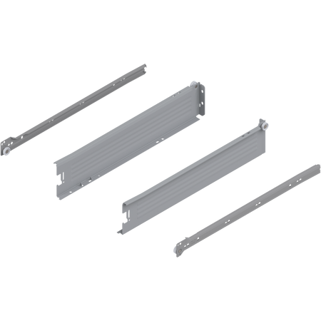 METABOX bok M (86 mm), Częściowy wysuw, 25 kg, dł.=450 mm, wersja na wcisk, lewy/prawy