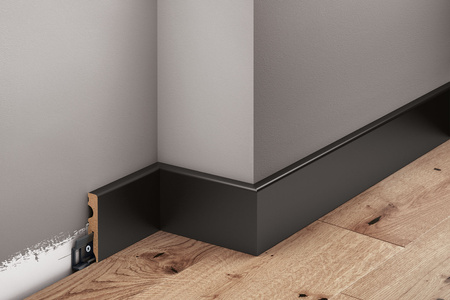 Listwa MDF przyp. LP 60x11mm gr. 11mm Cezar Czarny RAL9005 Matowe 2,20m