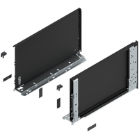 Bok szuflady LEGRABOX (za korpusem), wysokość F (241 mm), dł.=400 mm, lewy/prawy, do LEGRABOX pure
