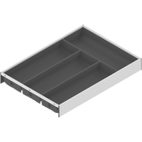 AMBIA-LINE  wkład na sztućce do szuflady standardowej, do LEGRABOX/MERIVOBOX, tworzywo sztuczne/stal, 4 przegródka na sztućce, dł.=450 mm, szerokość=300 mm