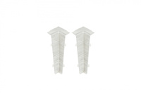 Narożnik wewn. do listwy przypodłogowej Hi Line 23,4x75mm 1kpl=2szt Cezar Aluminium szczotkowane białe Matowe