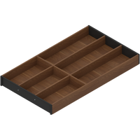 AMBIA-LINE  wkład na sztućce do szuflady standardowej, do LEGRABOX/MERIVOBOX, w opcji drewnopodobnej, 6 przegródka na sztućce, dł.=550 mm, szerokość=300 mm