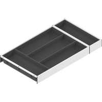 AMBIA-LINE  wkład na sztućce do szuflady standardowej, do LEGRABOX/MERIVOBOX, tworzywo sztuczne/stal, 5 przegródka na sztućce, dł.=550 mm, szerokość=300 mm