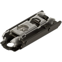 CLIP prowadnik, prosty, 0 mm, Stal, na wkręty do płyty wiórowej, RW: mimośród