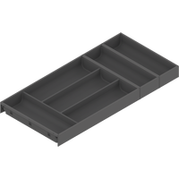 AMBIA-LINE  wkład na sztućce do szuflady standardowej, do LEGRABOX/MERIVOBOX, tworzywo sztuczne/stal, 6 przegródka na sztućce, dł.=650 mm, szerokość=300 mm