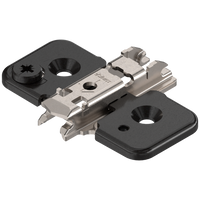 CLIP prowadnik, krzyżakowy, 0 mm, Stal, na wkręty do płyty wiórowej, RW: mimośród