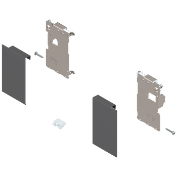 Mocowanie frontu LEGRABOX , zamontowany na wkręt do listwy dystansowej, do szuflady wewnętrznej, lewe/prawe, do LEGRABOX pure