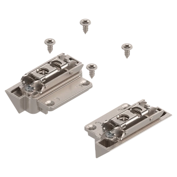 AVENTOS HK-S do małych frontów uchylnych, Mocowanie frontu do wąskiej ramki aluminiowej (zestaw), na wkręty