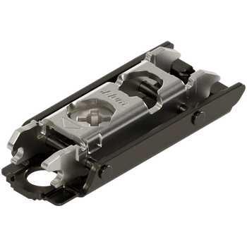 CLIP prowadnik, prosty, 0 mm, Stal, na wkręty do płyty wiórowej, RW: mimośród