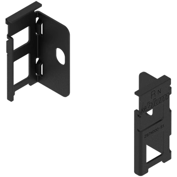 Uchwyt drewnianej ścianki tylnej LEGRABOX, wys. N (80 mm), prawy+lewy