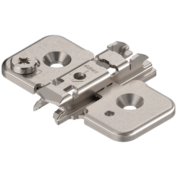 CLIP prowadnik, krzyżakowy, 0 mm, Stal, na wkręty do płyty wiórowej, RW: mimośród